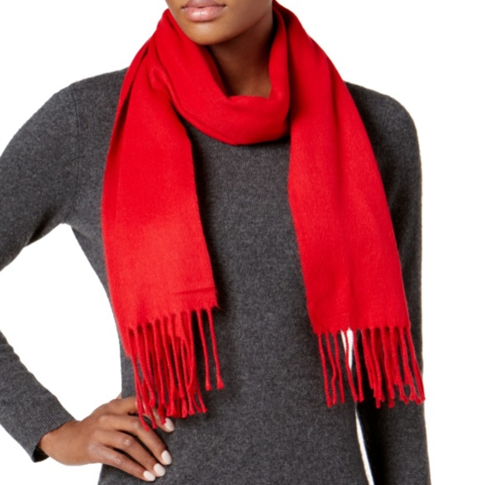 Cejon Woven Red Fringe Scarf